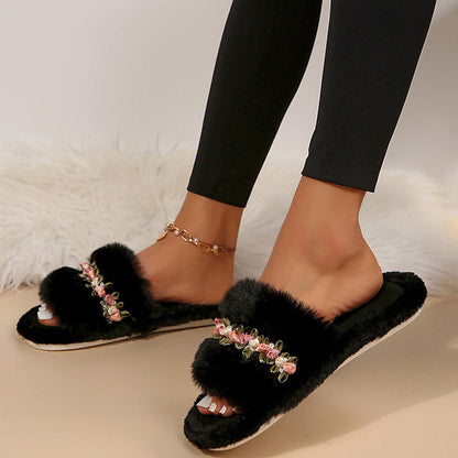 Patchwork Flowers Round Comfortable Shoes