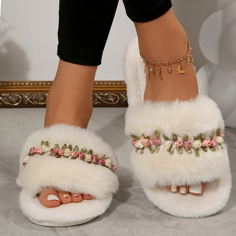 Patchwork Flowers Round Comfortable Shoes
