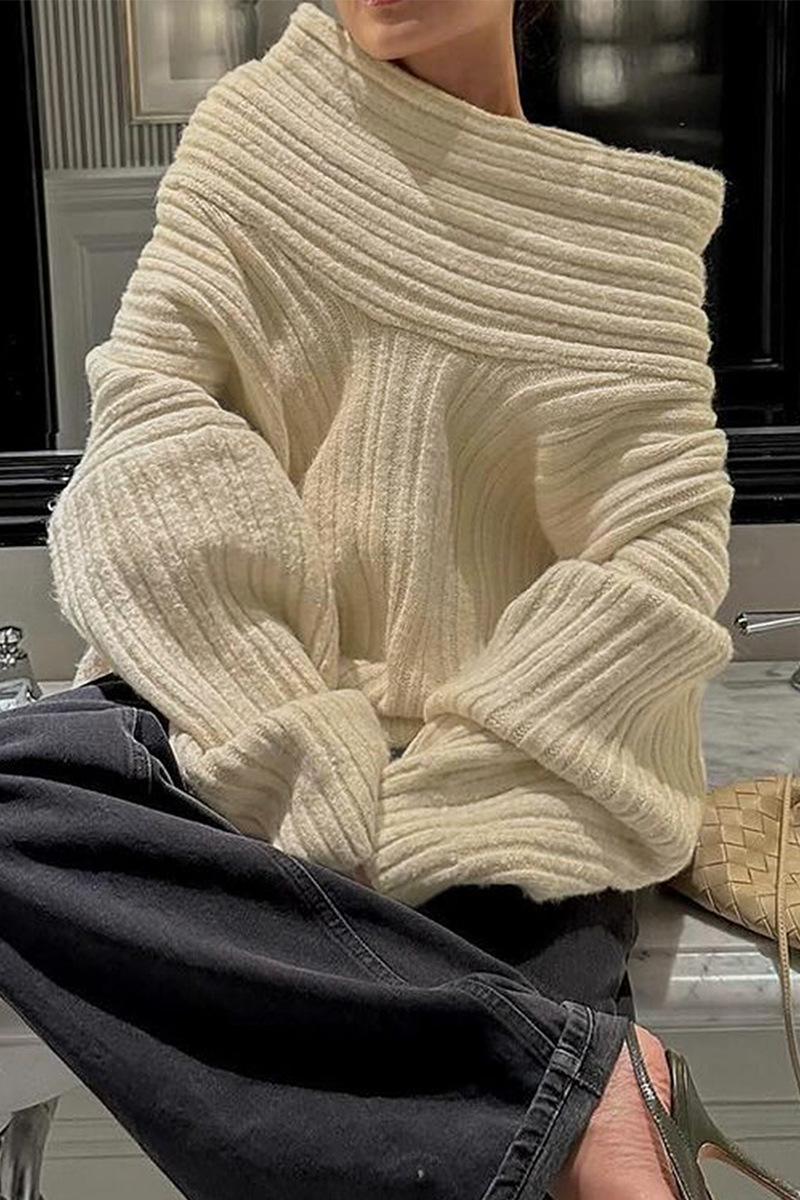Street Potholes Off Shoulder Sweaters(5 Colors)
