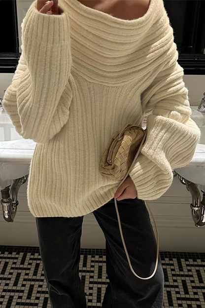 Street Potholes Off Shoulder Sweaters(5 Colors)