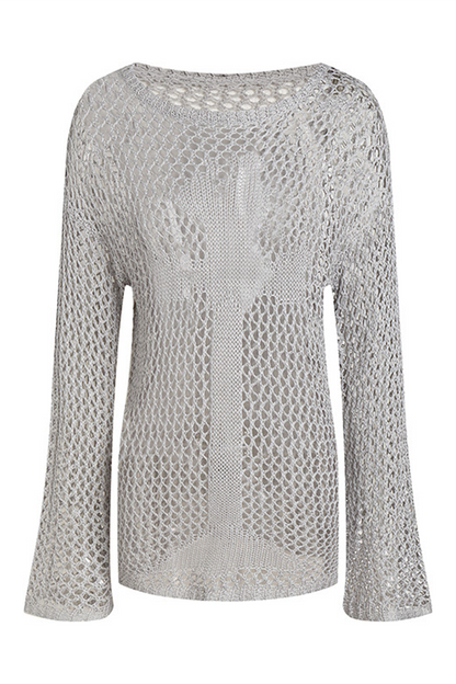 Color Hollow Out O Neck Sweaters(5 Colors)