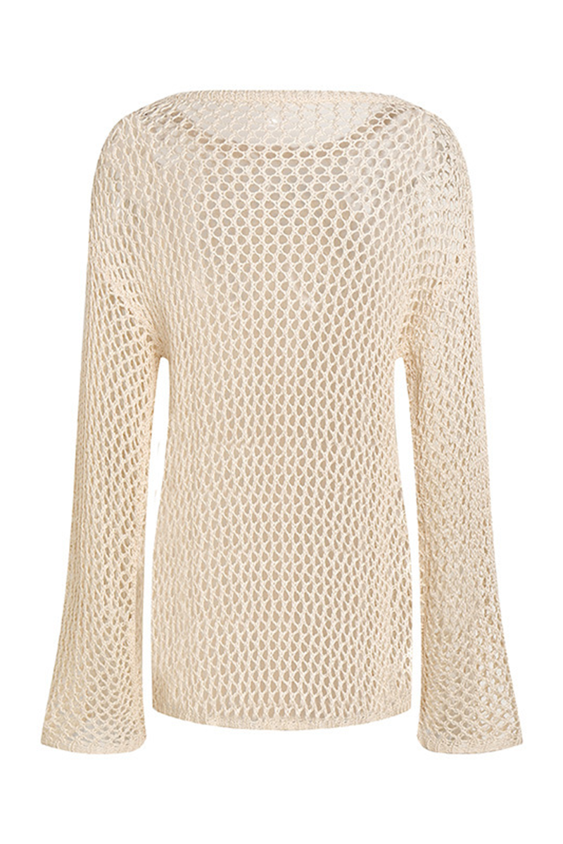Color Hollow Out O Neck Sweaters(5 Colors)