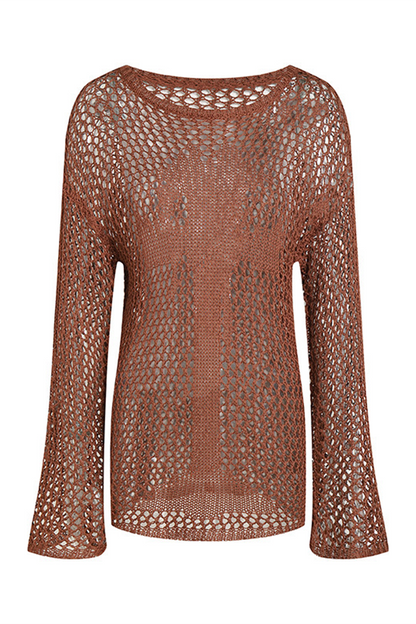 Color Hollow Out O Neck Sweaters(5 Colors)