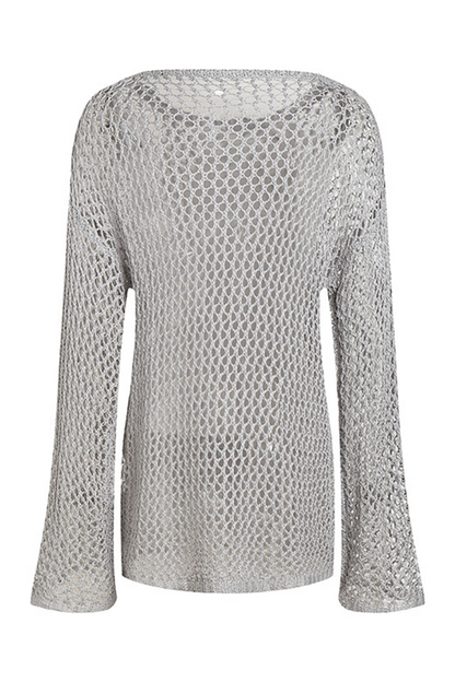 Color Hollow Out O Neck Sweaters(5 Colors)