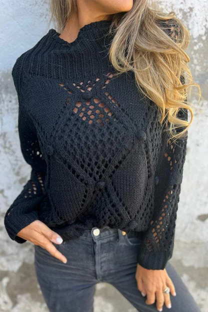 Hook Flower Hollow Out O Neck Sweaters(5 Colors)
