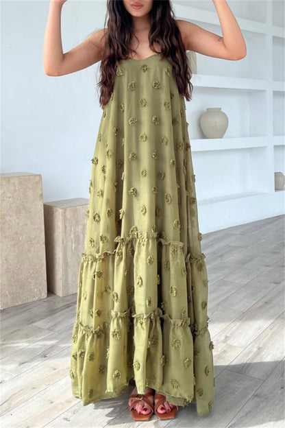 Backless Spaghetti Strap Long Dresses
