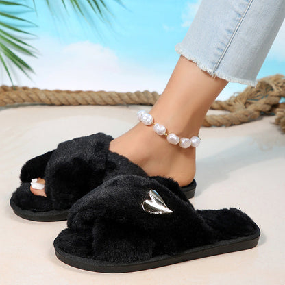 Patchwork Heart-shaped Round Comfortable Shoes