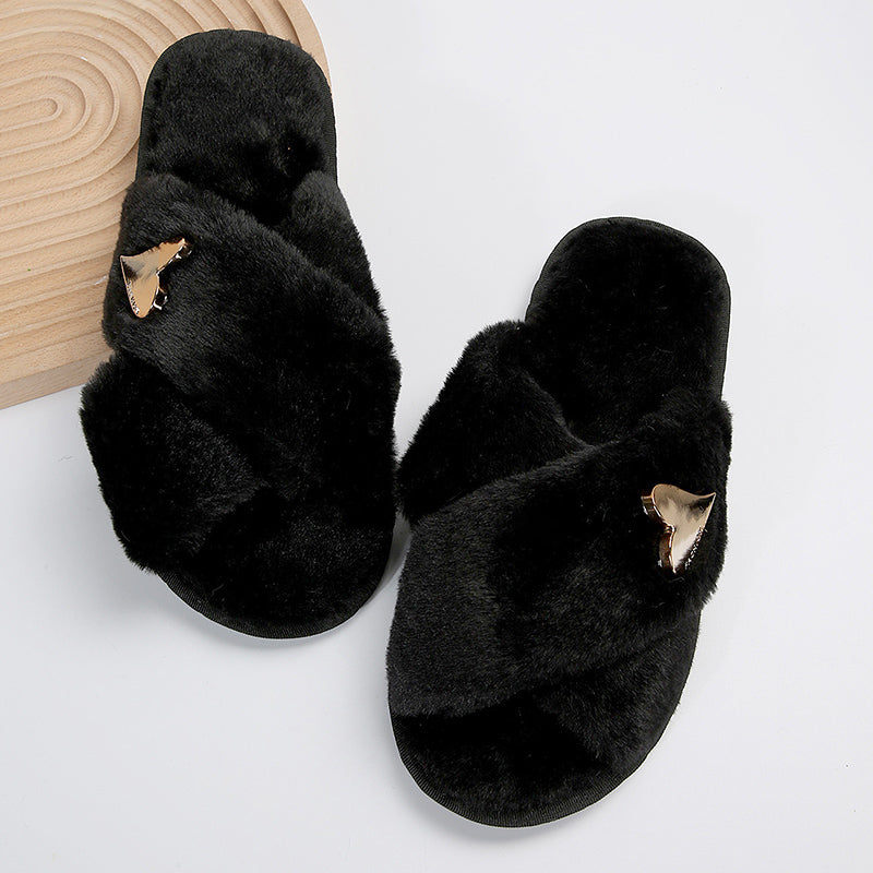 Patchwork Heart-shaped Round Comfortable Shoes
