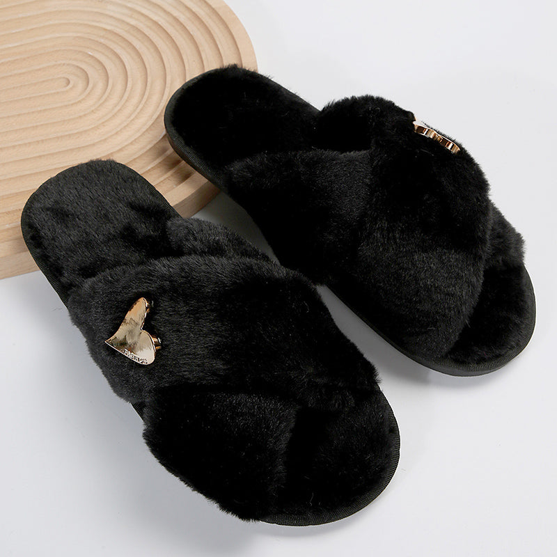 Patchwork Heart-shaped Round Comfortable Shoes