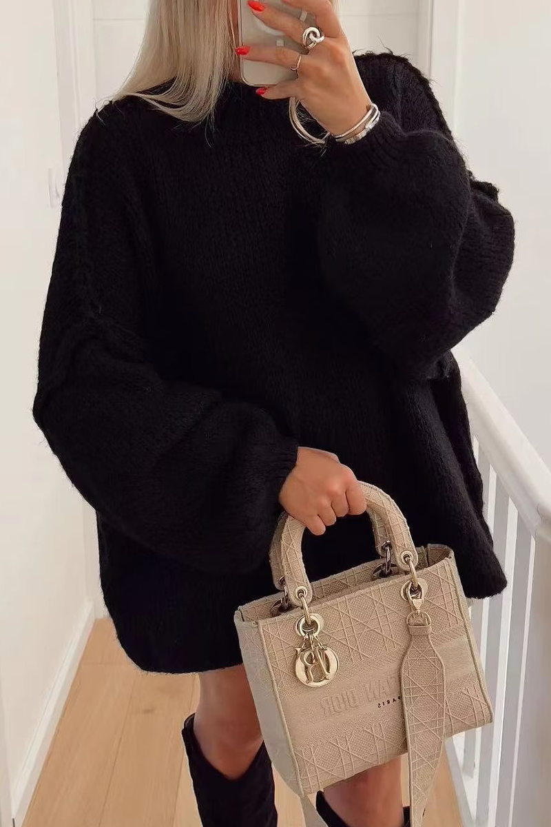 Daily Patchwork Weave Half a Turtleneck Sweaters(5 Colors)