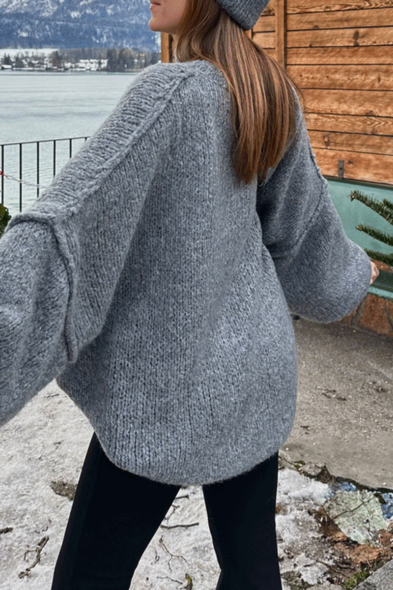 Daily Patchwork Weave Half a Turtleneck Sweaters(5 Colors)
