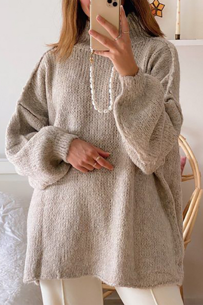 Daily Patchwork Weave Half a Turtleneck Sweaters(5 Colors)