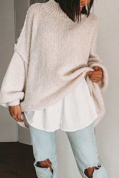 Daily Patchwork Weave Half a Turtleneck Sweaters(5 Colors)