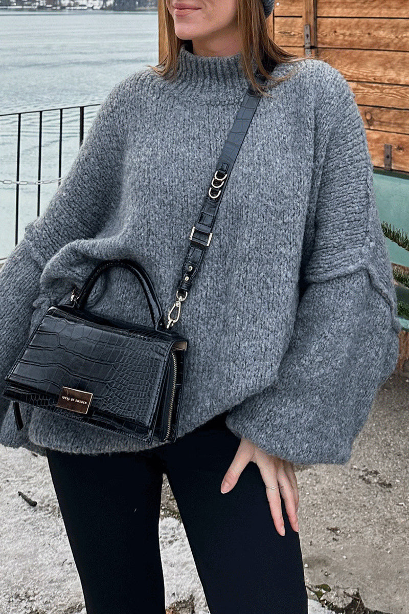 Daily Patchwork Weave Half a Turtleneck Sweaters(5 Colors)