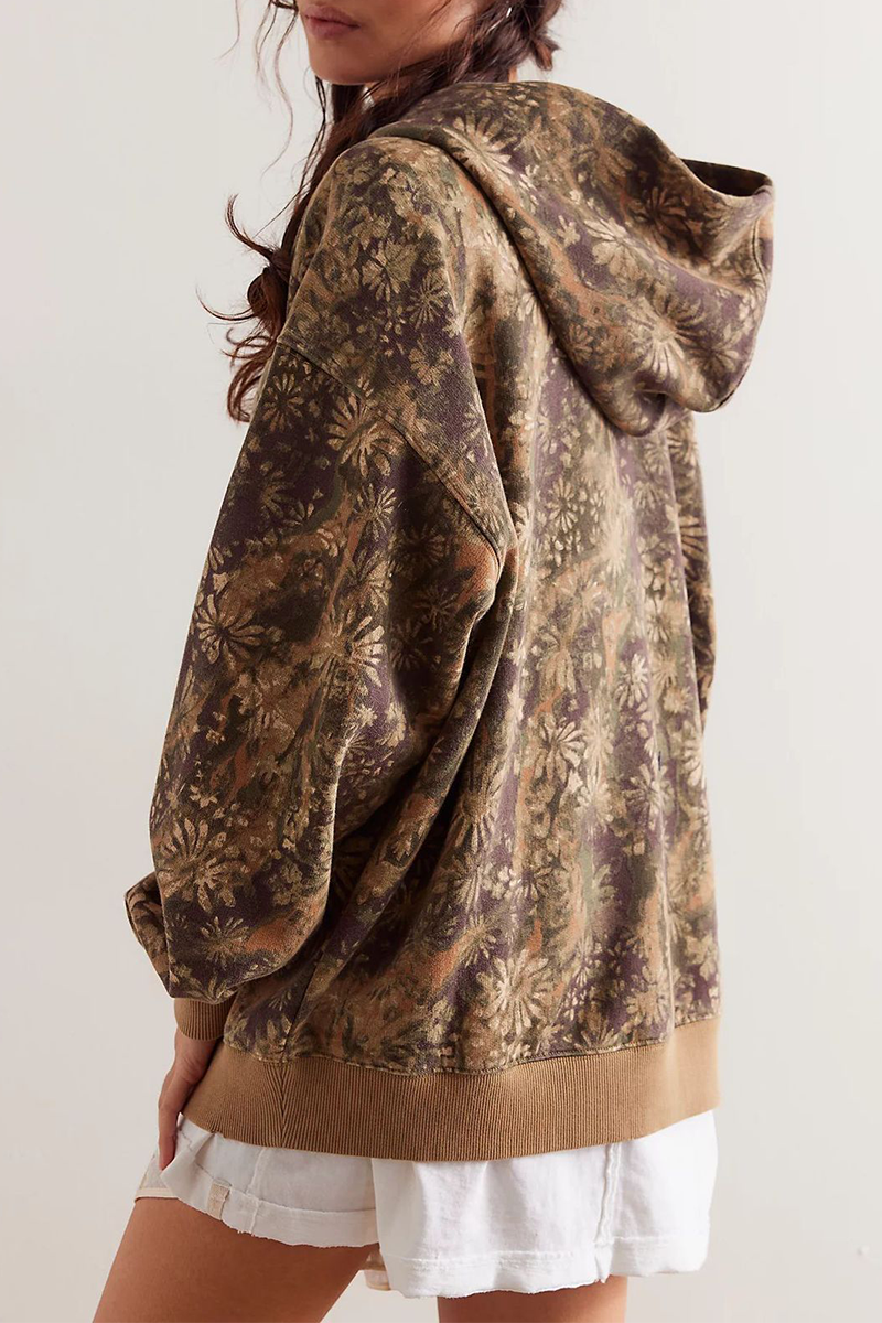 Street Flowers Snakeskin Print Leopard Pocket Hoodies(5 Colors)