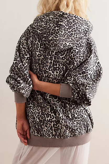 Street Flowers Snakeskin Print Leopard Pocket Hoodies(5 Colors)