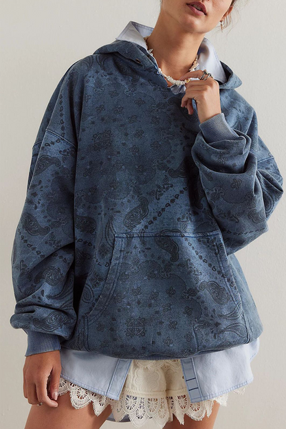 Street Flowers Snakeskin Print Leopard Pocket Hoodies(5 Colors)