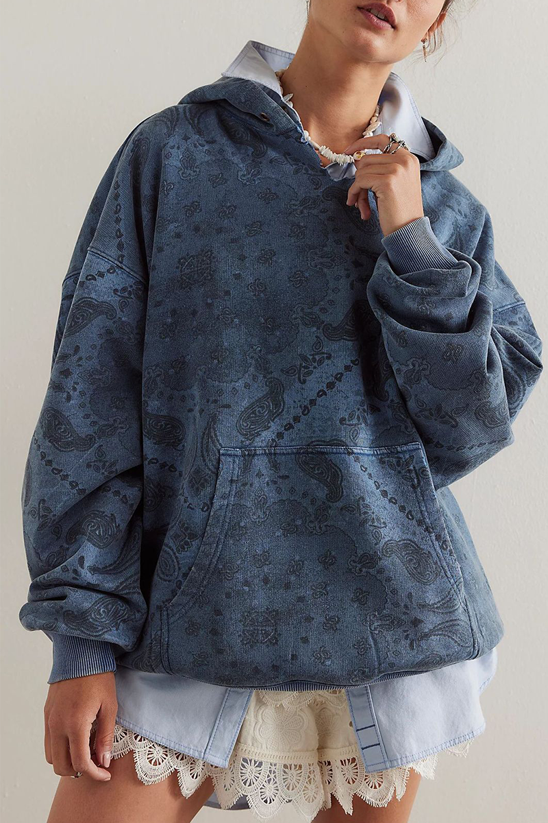 Street Flowers Snakeskin Print Leopard Pocket Hoodies(5 Colors)