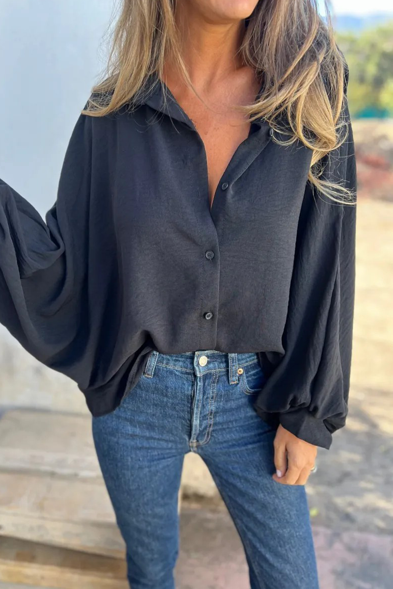 Daily Buttons Turndown Collar Blouses(5 Colors)