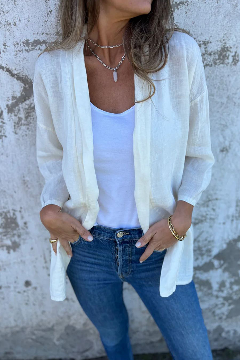 Daily Ruched Cardigan Collar Outerwear(7 Colors)