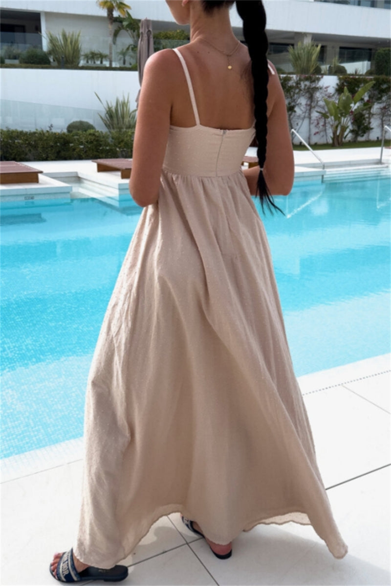Vacation Backless Belted Halter Long Dresses(4 Colors)