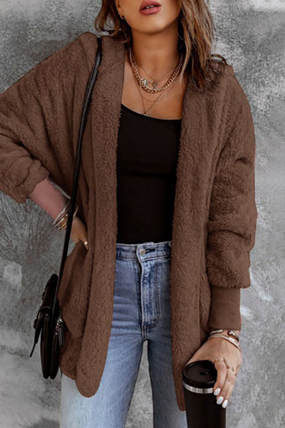 Daily Fluffy Cardigan Collar Outerwear(5 Colors)