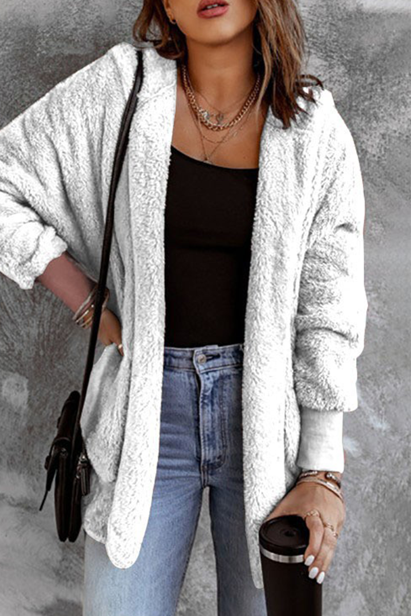 Daily Fluffy Cardigan Collar Outerwear(5 Colors)