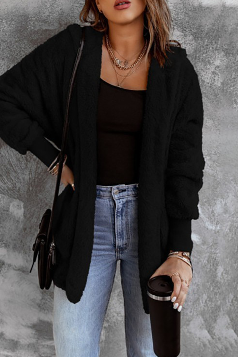 Daily Fluffy Cardigan Collar Outerwear(5 Colors)