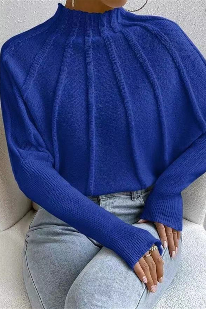 Daily Patchwork Weave Half a Turtleneck Sweaters (3 Colors)