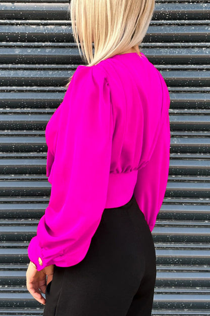 Daily Buttons V Neck Blouses(3 Colors)
