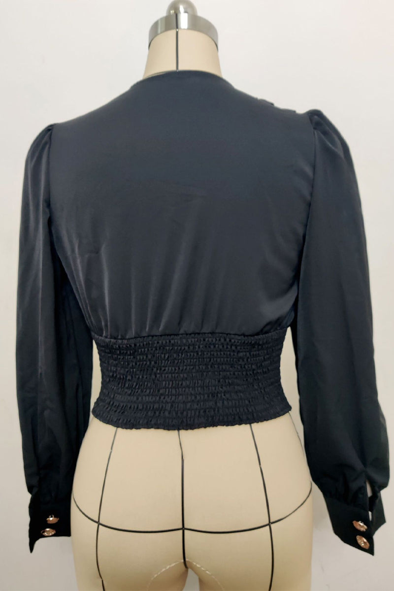 Daily Buttons V Neck Blouses(3 Colors)