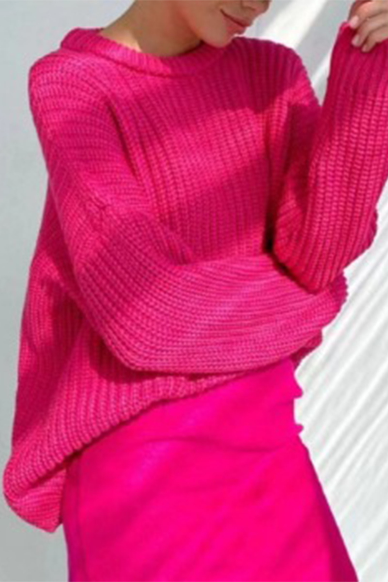 Daily Color Weave O Neck Sweaters(7 Colors)