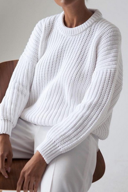 Daily Color Weave O Neck Sweaters(7 Colors)