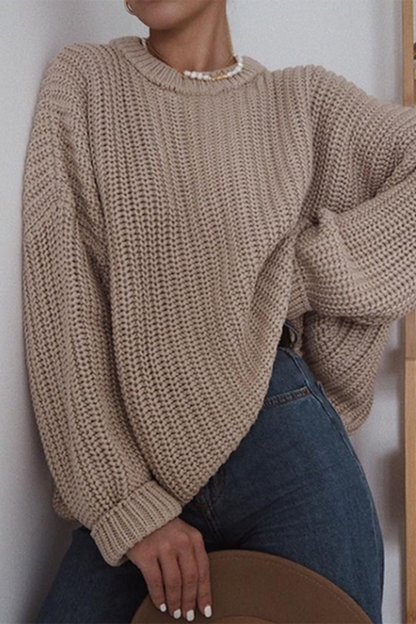 Daily Color Weave O Neck Sweaters(7 Colors)