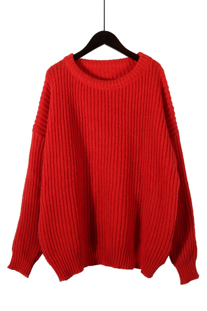 Daily Color Weave O Neck Sweaters(7 Colors)