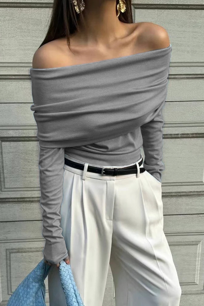 Ruched Off Shoulder Sweaters(5 Colors)