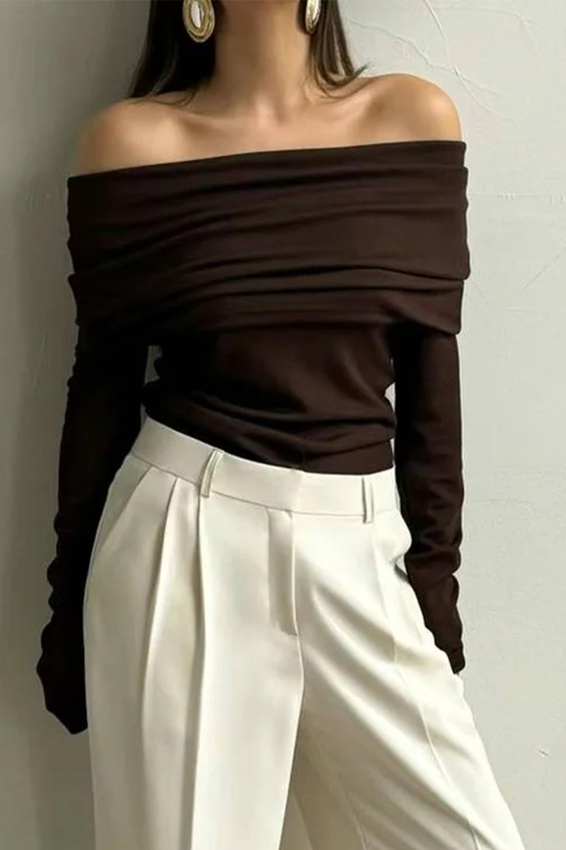 Ruched Off Shoulder Sweaters(5 Colors)