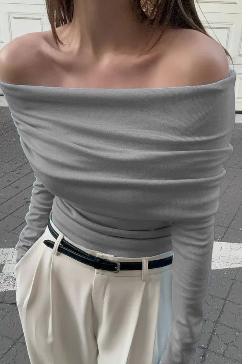 Ruched Off Shoulder Sweaters(5 Colors)
