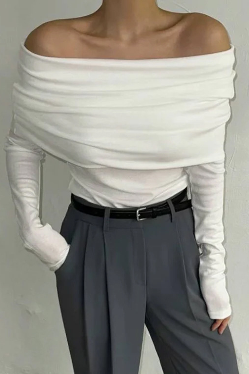 Ruched Off Shoulder Sweaters(5 Colors)