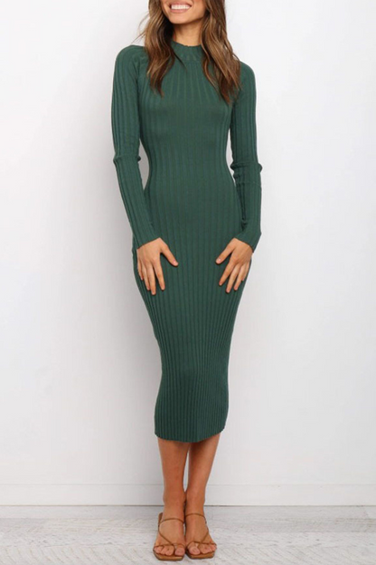 Daily Backless Potholes O Neck Wrapped Skirt Dresses