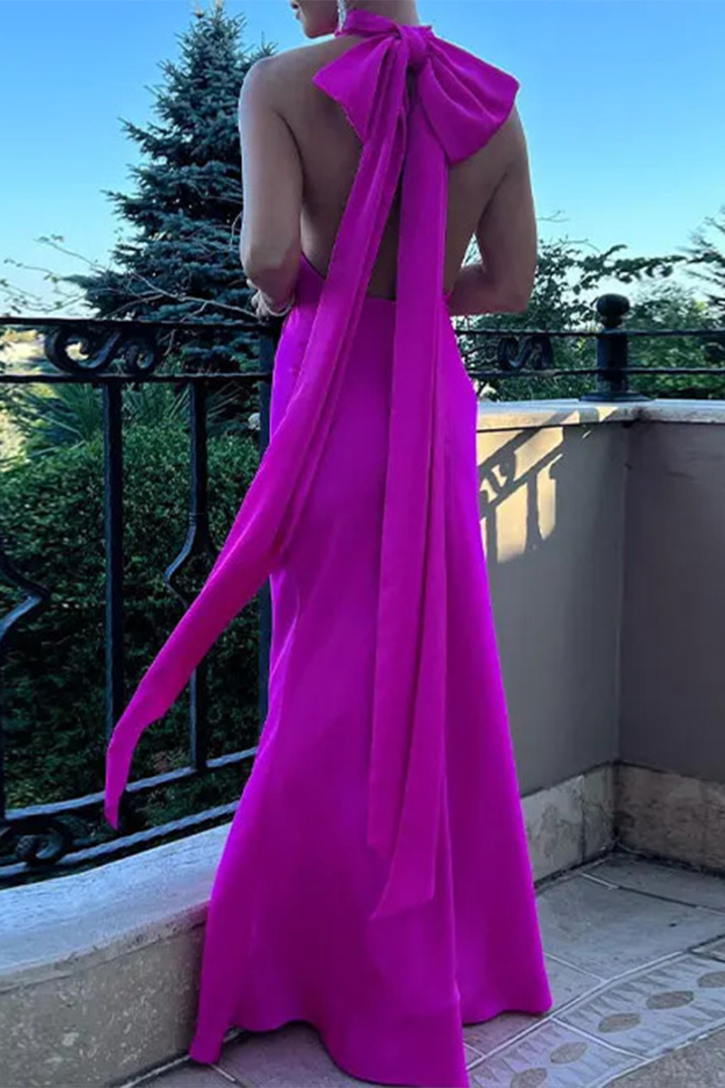 Lace Up Halter One Step Skirt Dresses