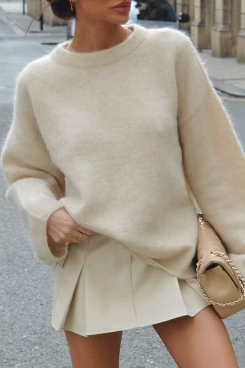 Daily Fluffy O Neck Sweaters