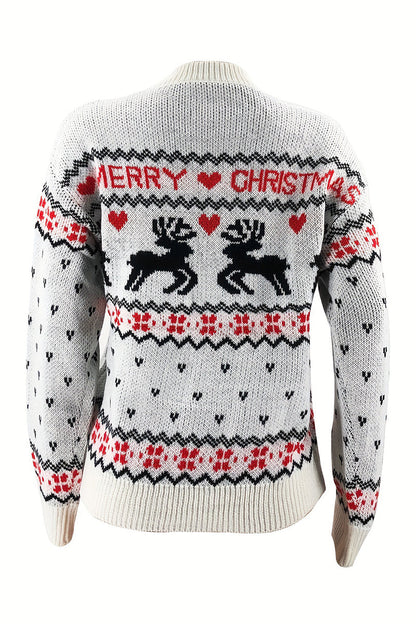 Wapiti Patchwork O Neck Sweaters