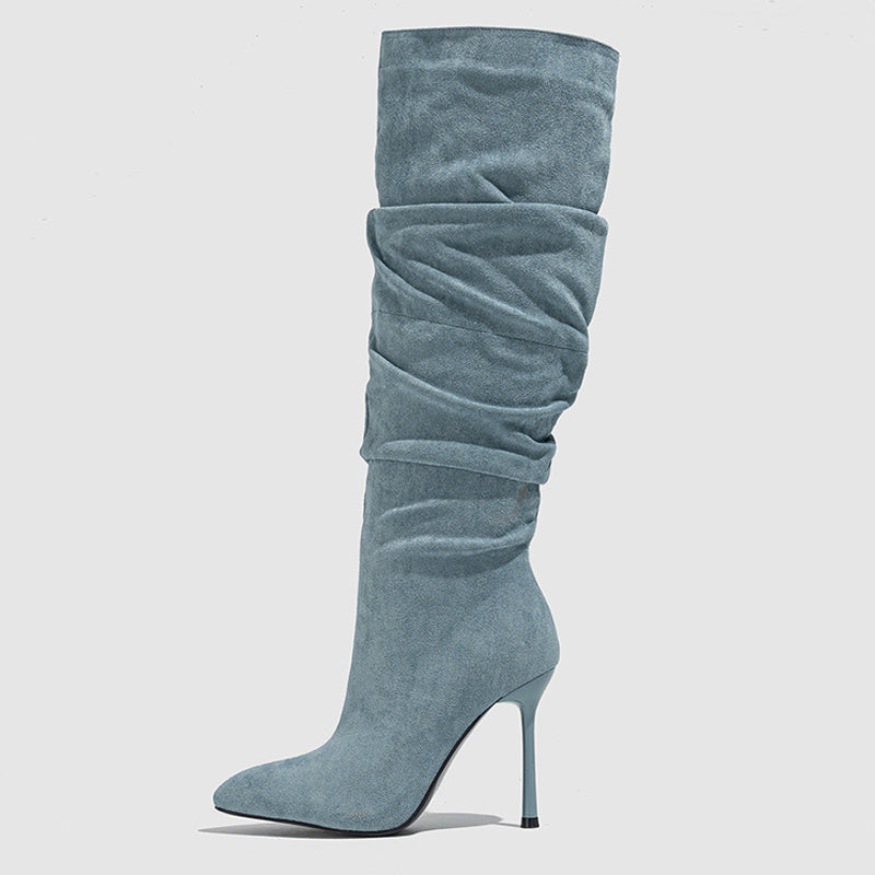 Daily Zipper Pointed Shoes (heel Height 4.13in)
