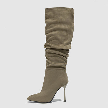Daily Zipper Pointed Shoes (heel Height 4.13in)