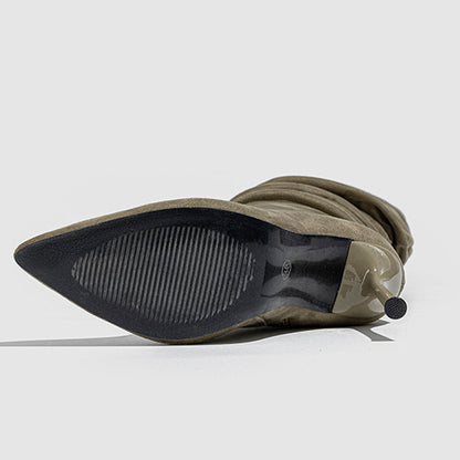 Daily Zipper Pointed Shoes (heel Height 4.13in)