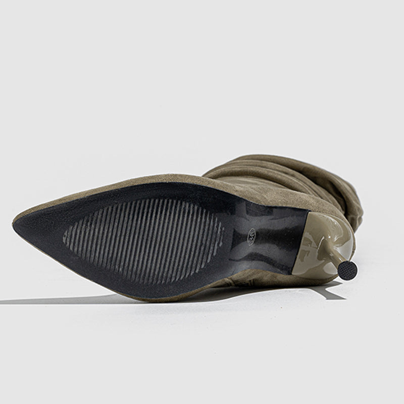 Daily Zipper Pointed Shoes (heel Height 4.13in)