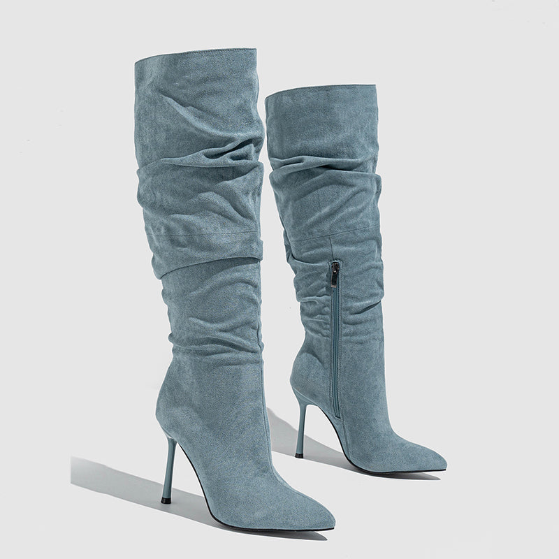 Daily Zipper Pointed Shoes (heel Height 4.13in)