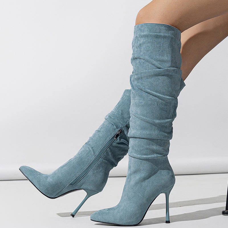 Daily Zipper Pointed Shoes (heel Height 4.13in)