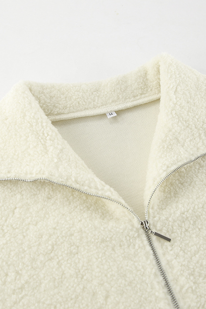 Daily Pocket Zipper Turndown Collar Hoodies